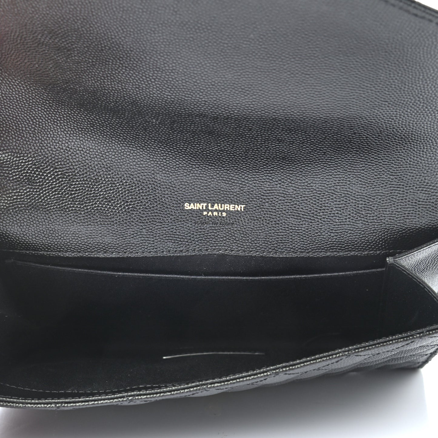 Grain De Poudre Textured Mixed Matelasse Triquilt Monogram Clutch Black