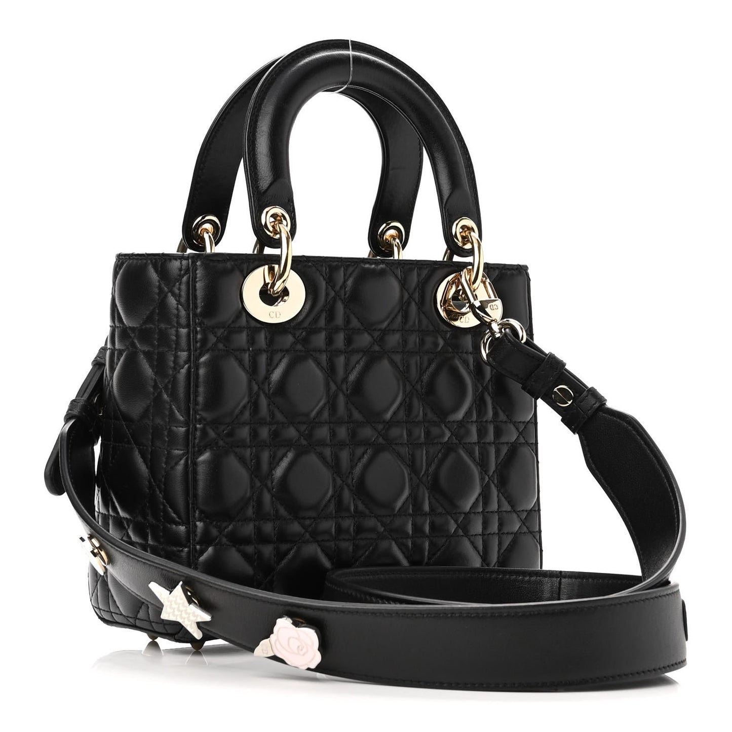Lambskin Cannage Small Lucky Badges My Lady Dior Black