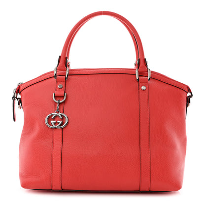Gucci Dollar Calfskin Medium GG Charm Dome Satchel Sporting Red 1 of 11