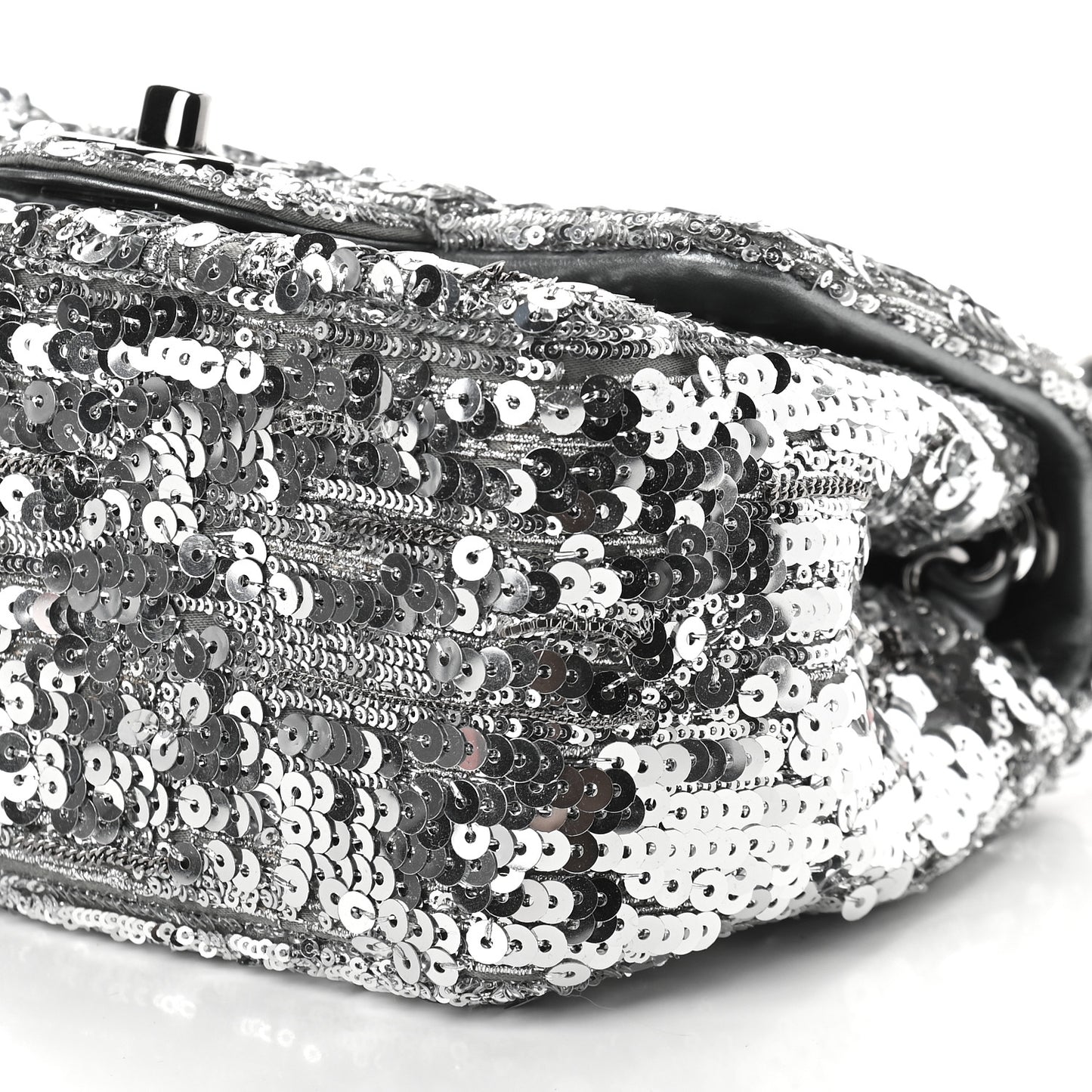 Sequin Mini Square Flap Silver
