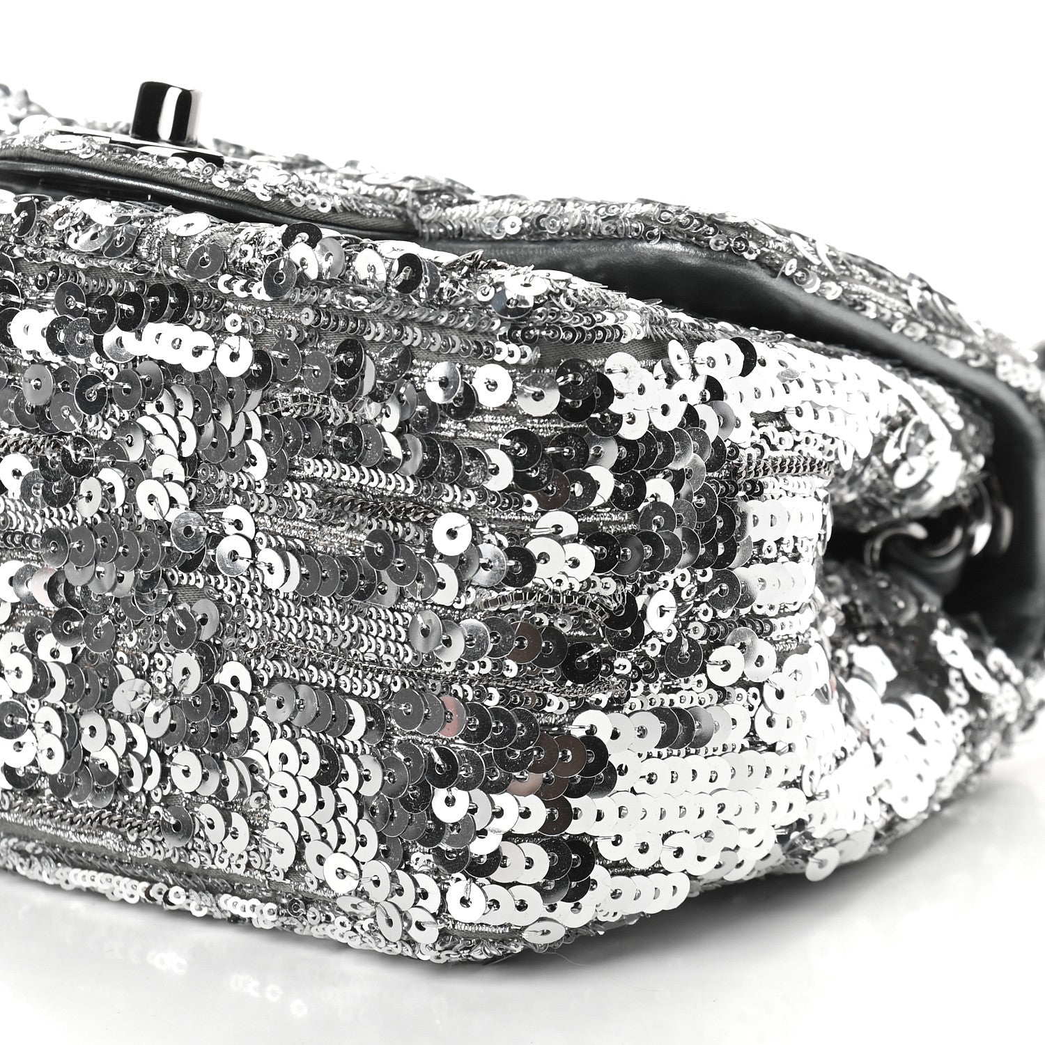 Chanel Sequin Mini Square Flap Silver 9 of 9
