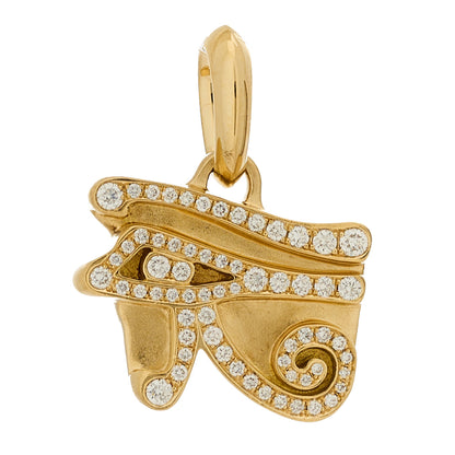 David Yurman 18K Yellow Gold Diamond Cairo Eye of Horus Amulet Pendant 1 of 4