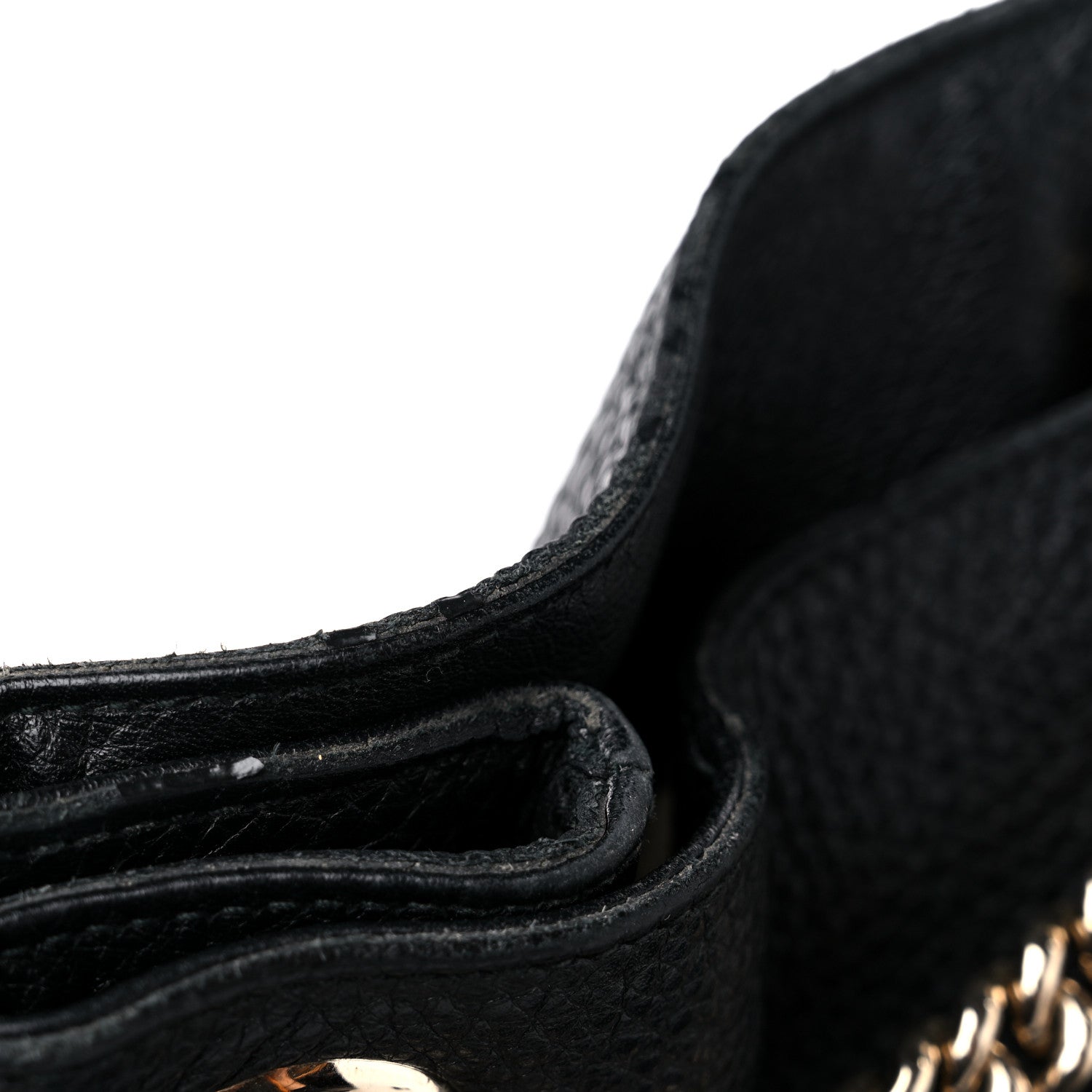 Gucci Pebbled Calfskin Medium Soho Chain Shoulder Bag Black 13 of 15