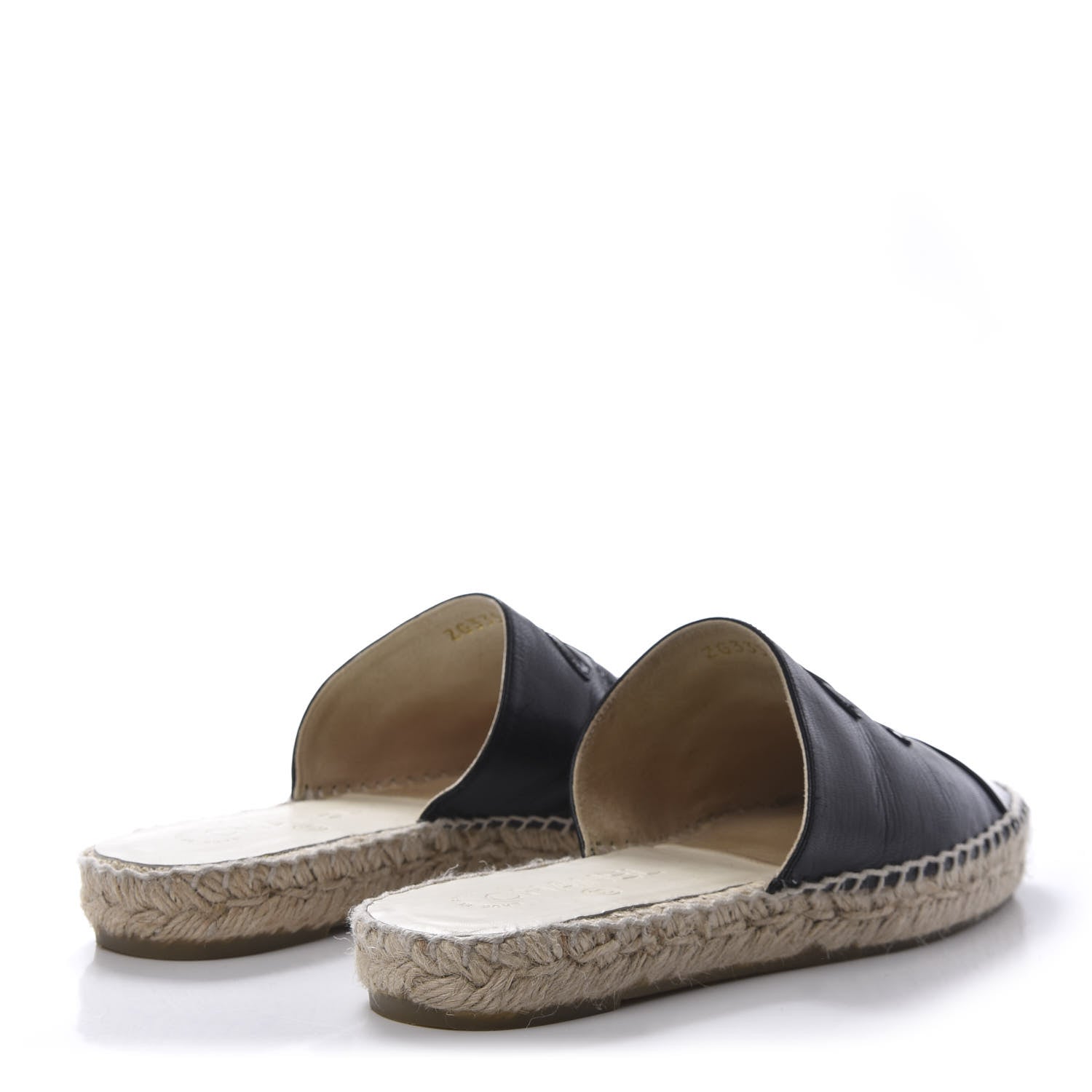 Chanel Iridescent Goatskin Patent CC Espadrille Mules 36 Black 4 of 8
