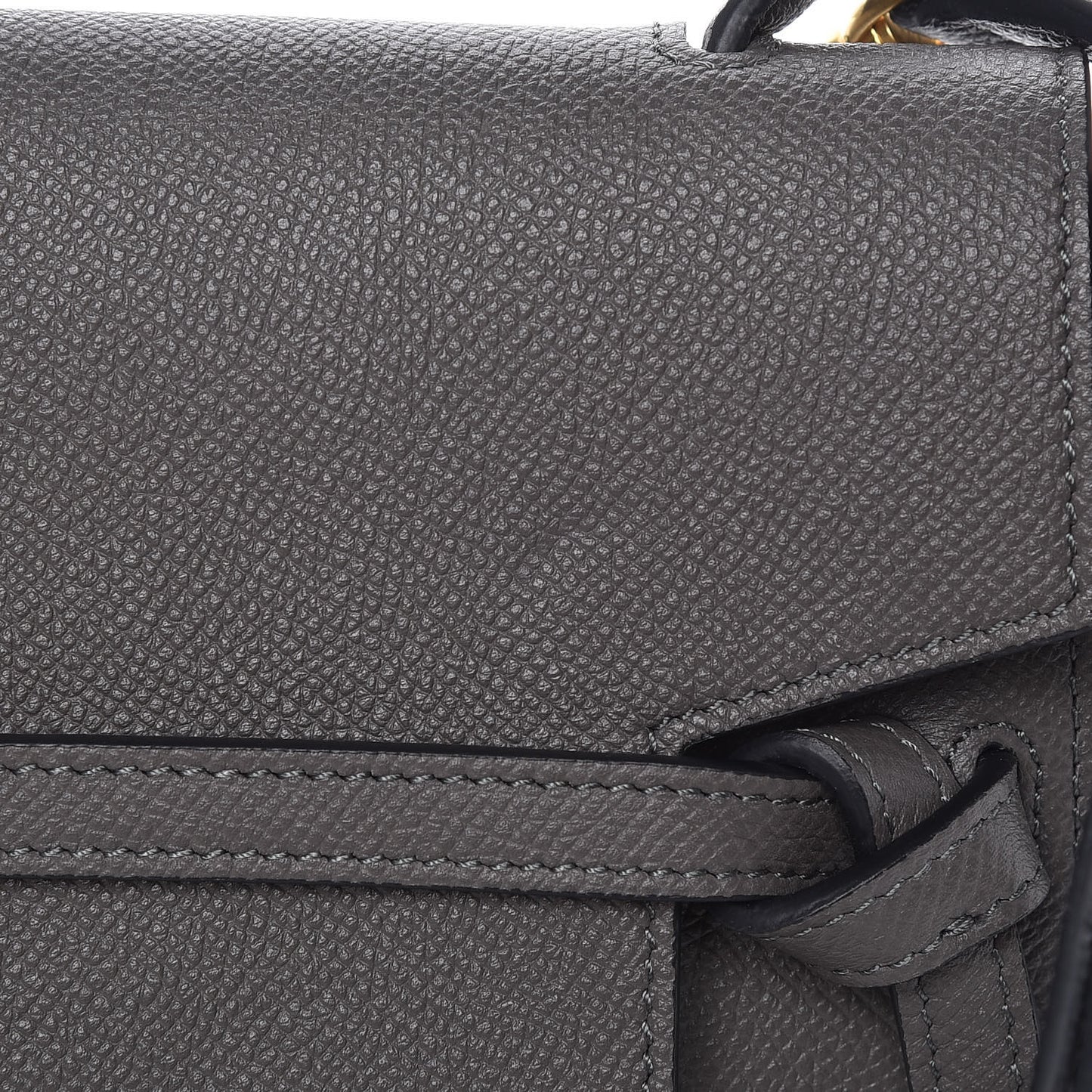 Grained Calfskin Nano Belt Bag Grey