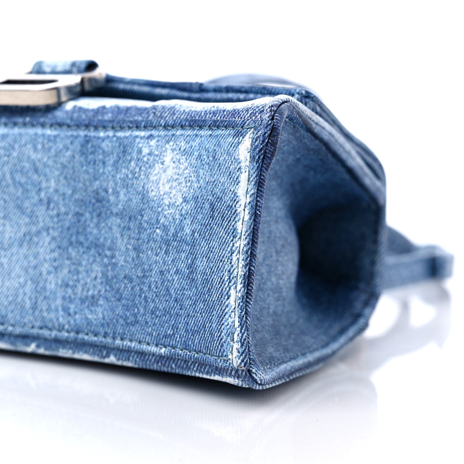Balenciaga Nappa Denim Printed Hourglass Top Handle Bag XS Denim Blue 9 of 9