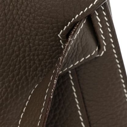 Hermes Taurillon Clemence Jypsiere 34 Etoupe 14 of 14