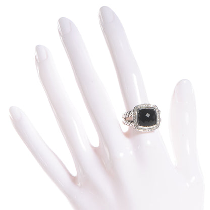 David Yurman Sterling Silver Diamond Black Onyx 11mm Albion Ring 58 8.5 2 of 4