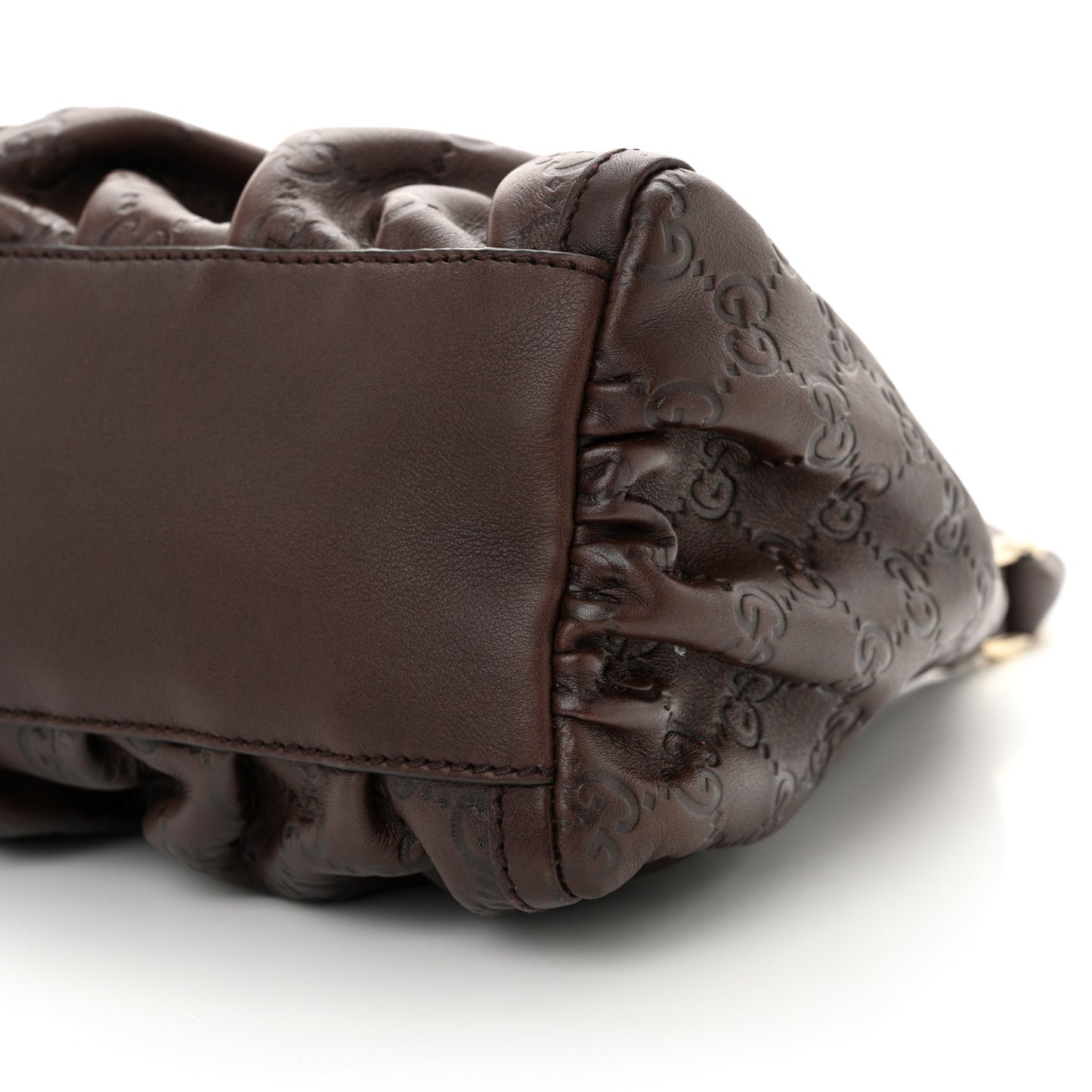 Guccissima Small D Gold Ring Shoulder Bag Chocolate Brown