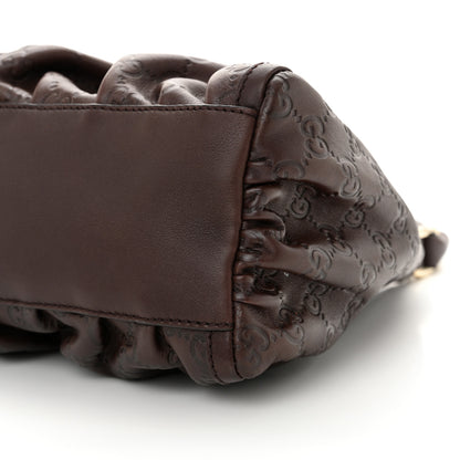 Gucci Guccissima Small D Gold Ring Shoulder Bag Chocolate Brown 10 of 14