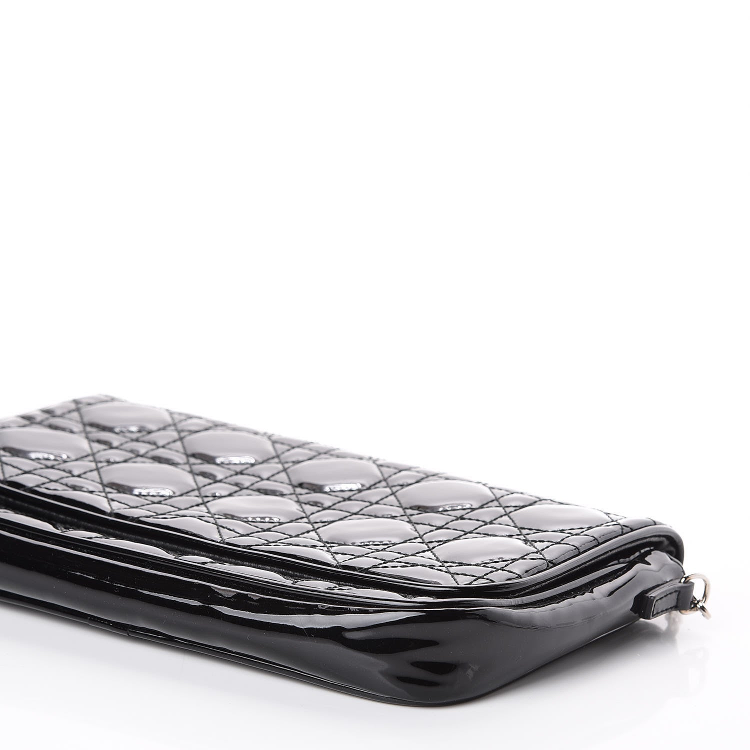 Christian Dior Patent Cannage Wallet on Chain Pouch Black 8 of 10