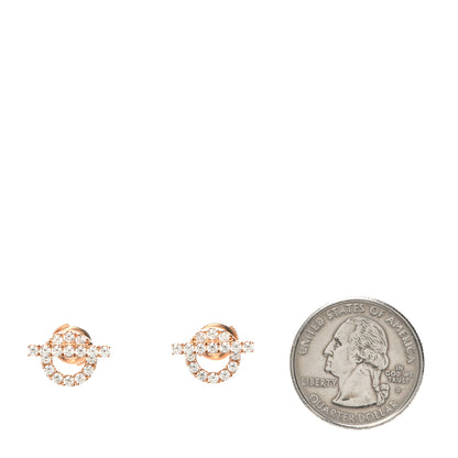 Hermes 18K Rose Gold Diamond Finesse Earrings 2 of 5