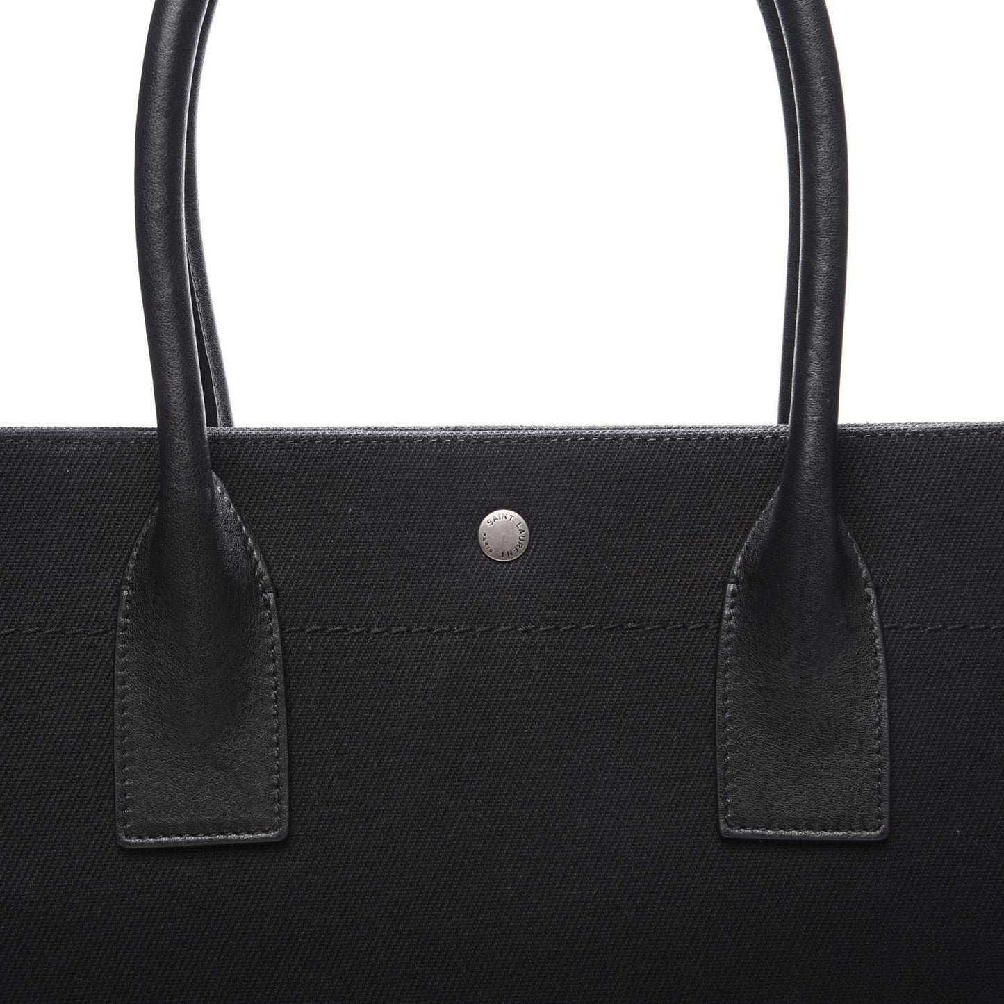 Linen Calfskin Rive Gauche Tote Black