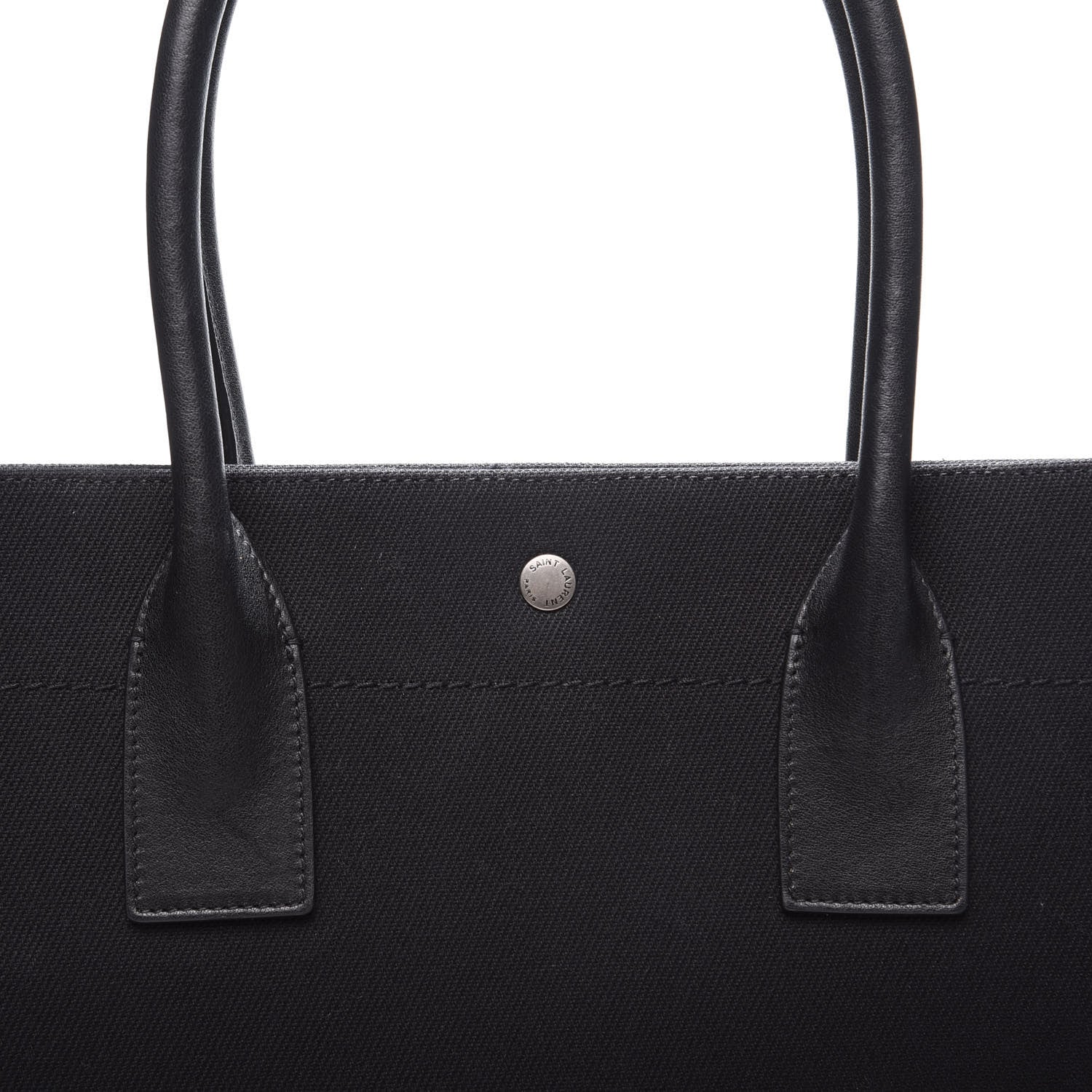 Saint Laurent Linen Calfskin Rive Gauche Tote Black 7 of 10
