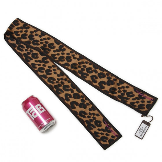 Silk Leopard Bandeau Scarf Marron