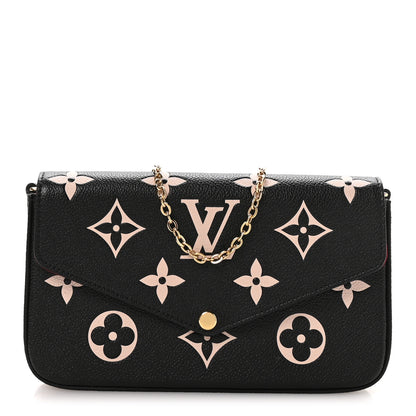 Louis Vuitton Empreinte Monogram Giant Felicie Pochette Black Beige 1 of 12