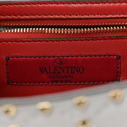 Valentino Garavani Lambskin Rockstud Spike Wallet on Chain Grey 6 of 9