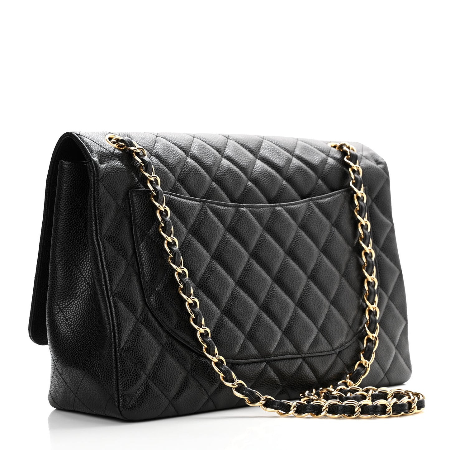 Caviar Quilted Maxi Single Flap Black