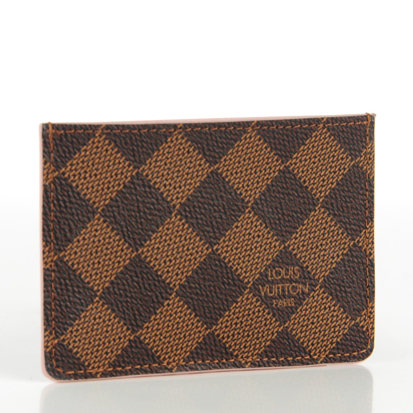 Damier Ebene Caissa Card Holder Rose Ballerine