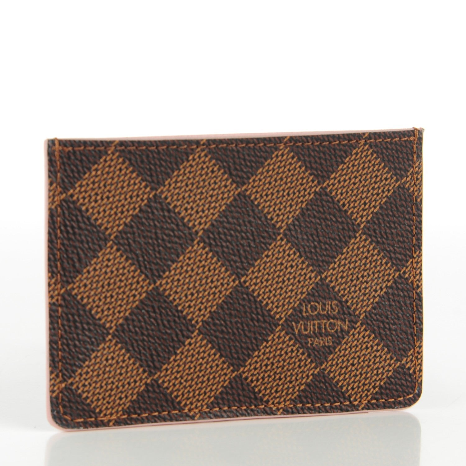 Louis Vuitton Damier Ebene Caissa Card Holder Rose Ballerine 3 of 7