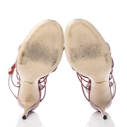 Gucci Malaga Kid Aneta Ladder-Strap 95mm Sandals 37.5 Carmine Rose 5 of 8
