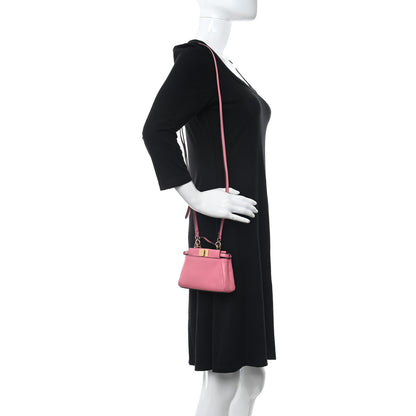 Fendi Shiny Nappa Micro Peekaboo Iconic Satchel Rosa Fluo 2 of 9