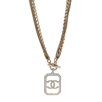 Chanel Crystal Chain CC Multi Strand Necklace Gold 1 of 5