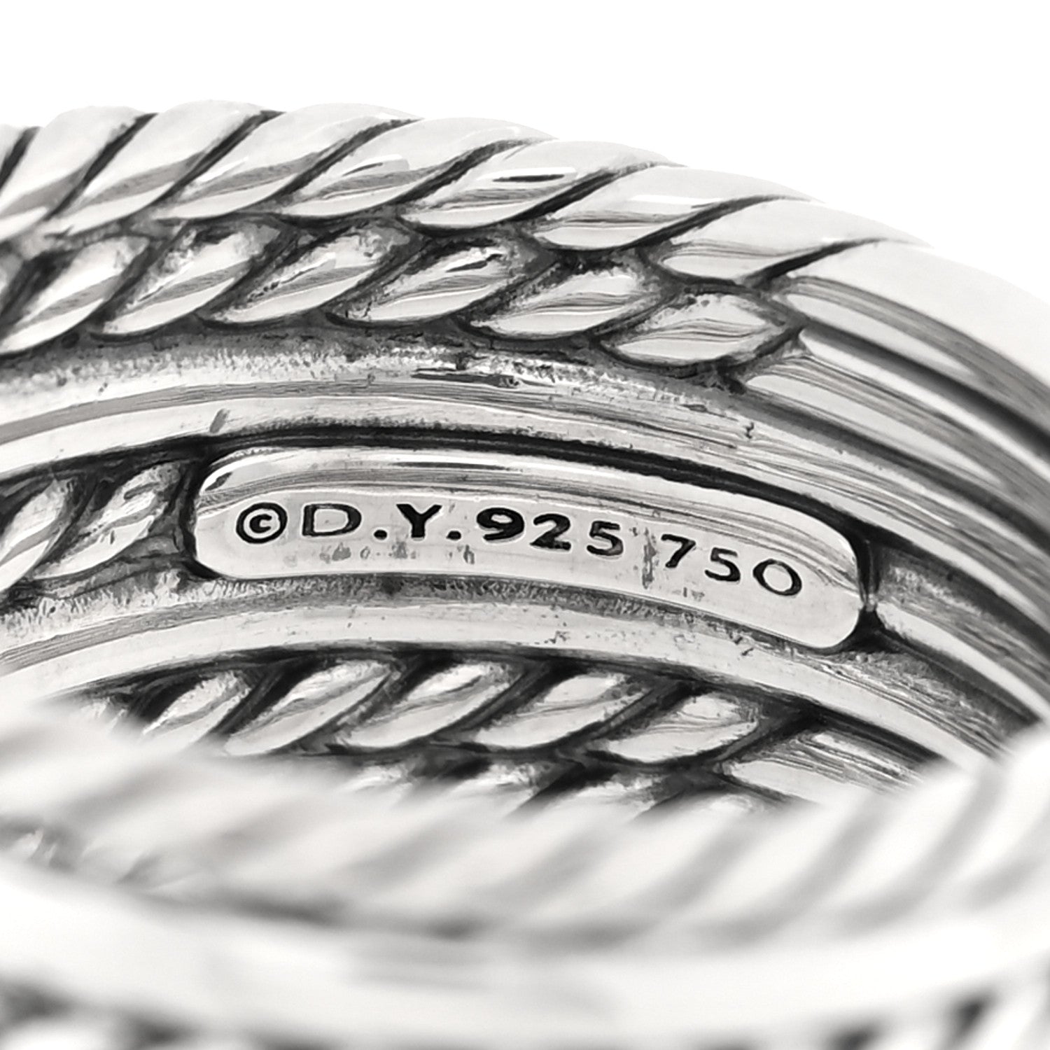 David Yurman Sterling Silver 18K Yellow Gold Double X Crossover Ring 55 7.25 4 of 4