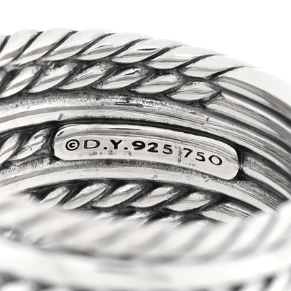 David Yurman Sterling Silver 18K Yellow Gold Double X Crossover Ring 55 7.25 4 of 4