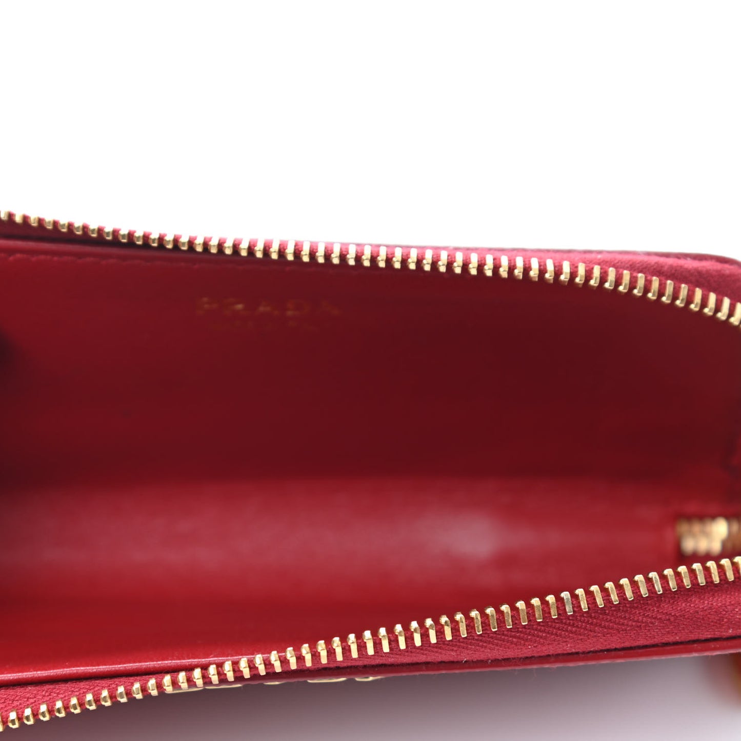 Saffiano Zip Around Key Holder Rosso