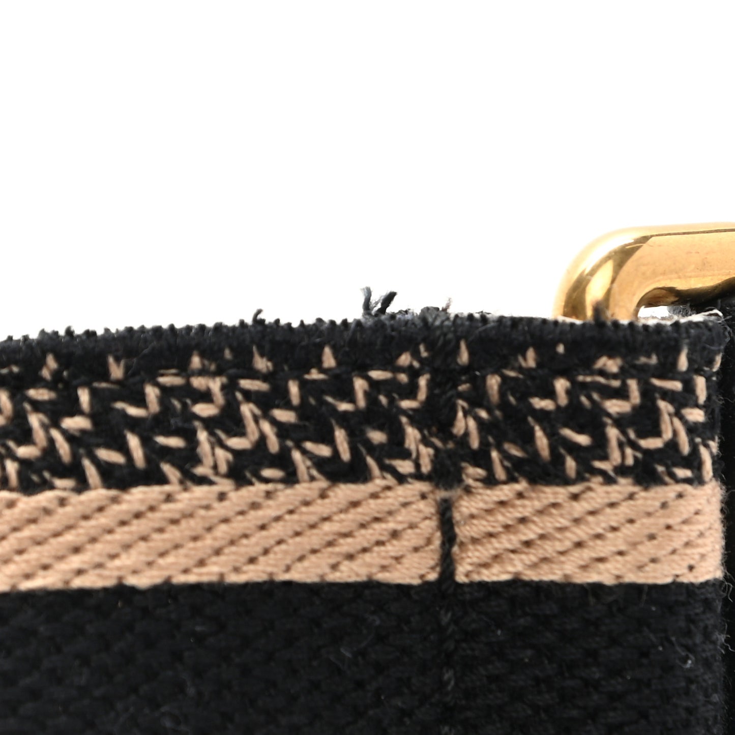 Canvas Embroidered Large Book Belt 85 34 Black Beige