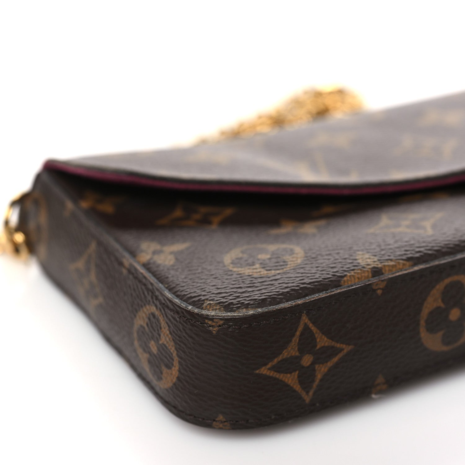 Louis Vuitton Monogram Pochette Felicie Chain Wallet Fuchsia 8 of 11