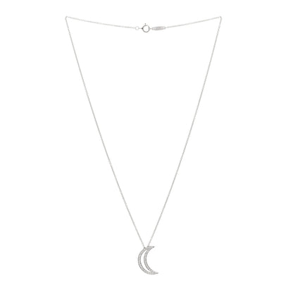Tiffany Platinum Diamond Moon Pendant Necklace 3 of 4