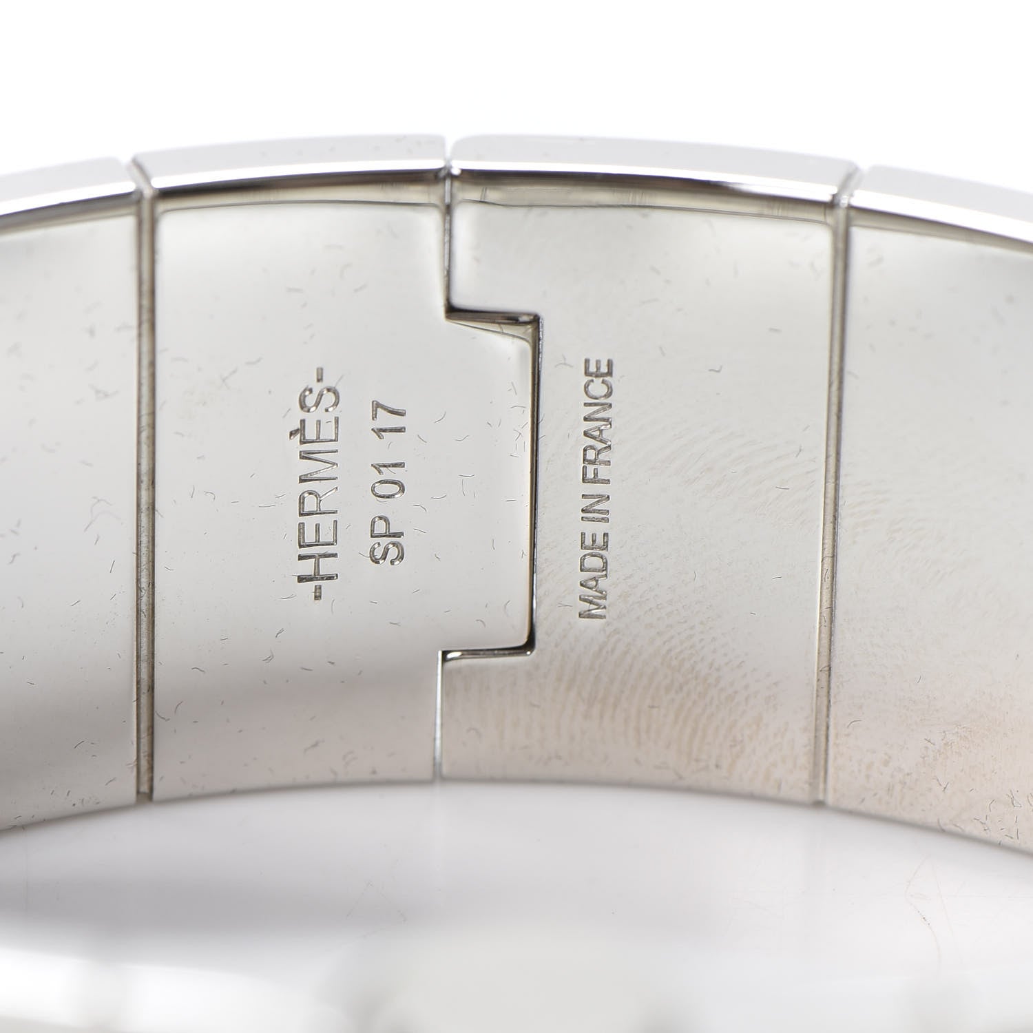 Hermes Swift Calfskin Uni Wide Equestre Hinged Bracelet S Rouge H White 4 of 4