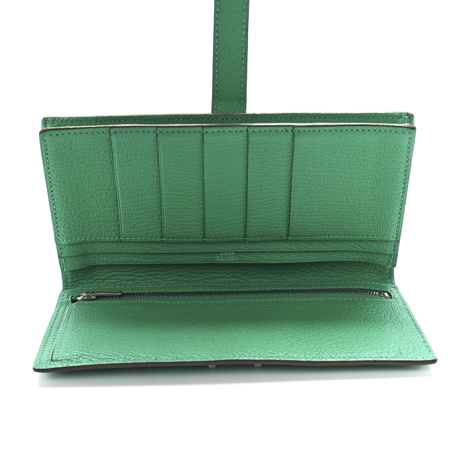 Hermes Chevre Mysore Bearn Gusset Wallet Menthe 5 of 15