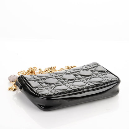Christian Dior Patent Cannage Lady Dior Charms Pochette Black 4 of 10