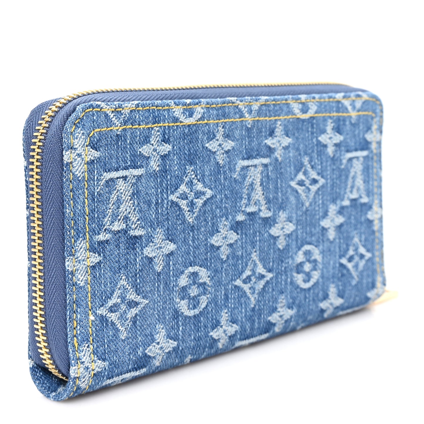 Monogram Denim Zippy Wallet NM Blue