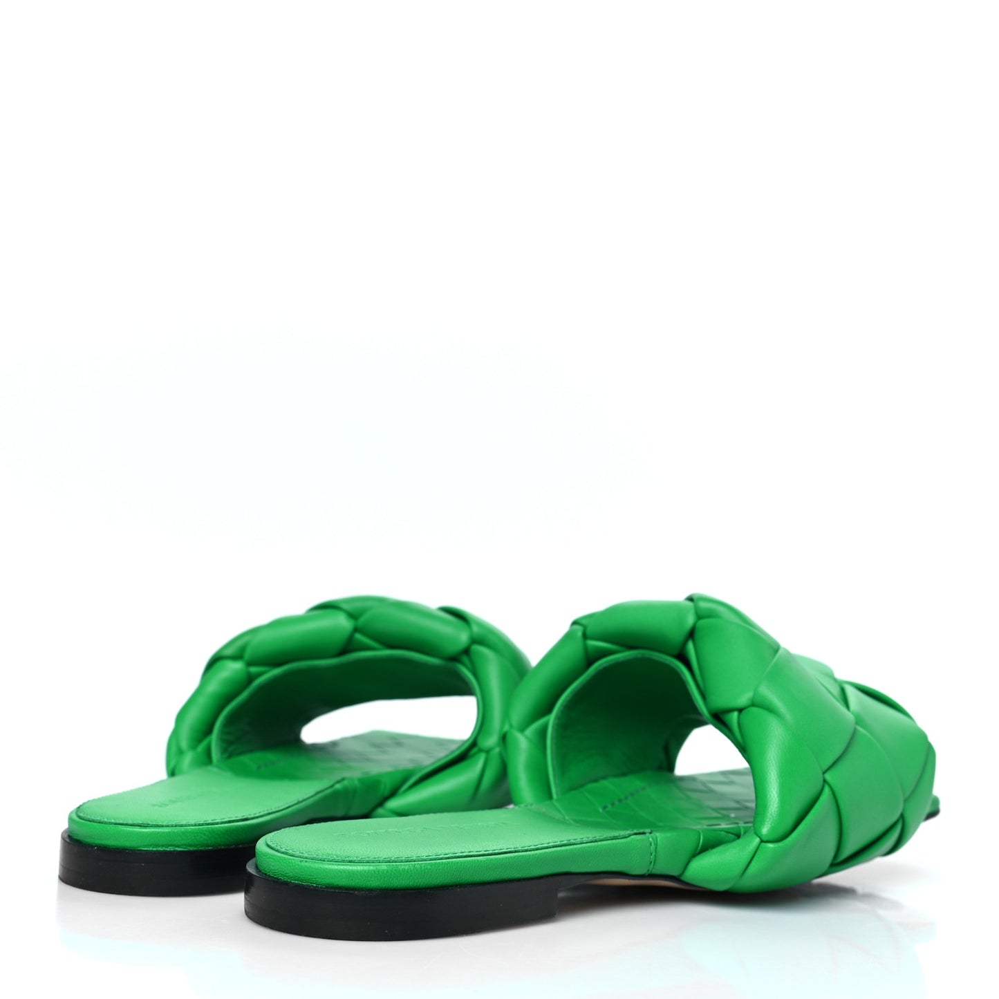 Nappa Maxi Intrecciato Lido Flat Sandals 38 Grass