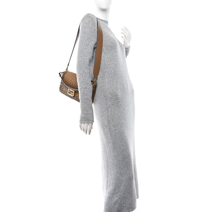 Fendi Nappa FF Woven Baguette Brown 2 of 10