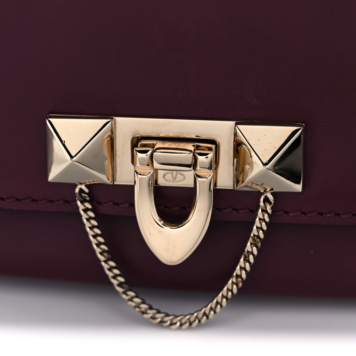 Valentino Garavani Vitello Small Rockstud Demilune Shoulder Bag Vinaccia 15 of 15