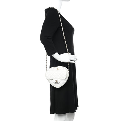 Chanel Lambskin Quilted CC In Love Heart Bag White 2 of 14