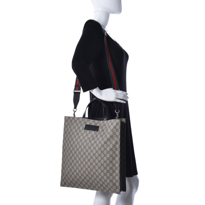 Gucci Soft GG Supreme Monogram Web Vertical Tote Black 2 of 10