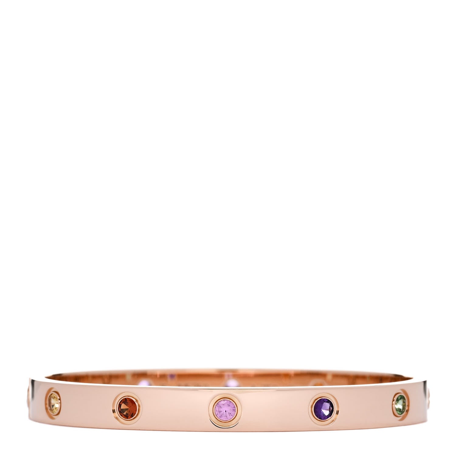 Cartier 18K Pink Gold Sapphire Garnet Amethyst LOVE Bracelet 16 1 of 8