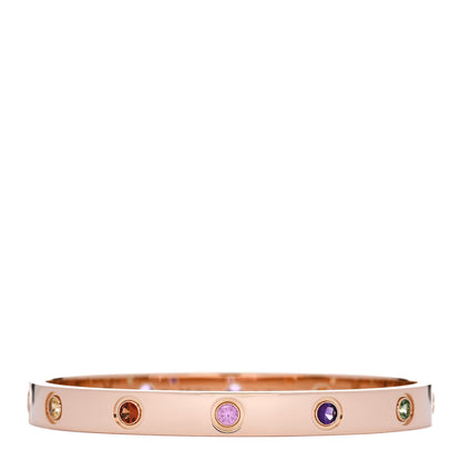 Cartier 18K Pink Gold Sapphire Garnet Amethyst LOVE Bracelet 16 1 of 8