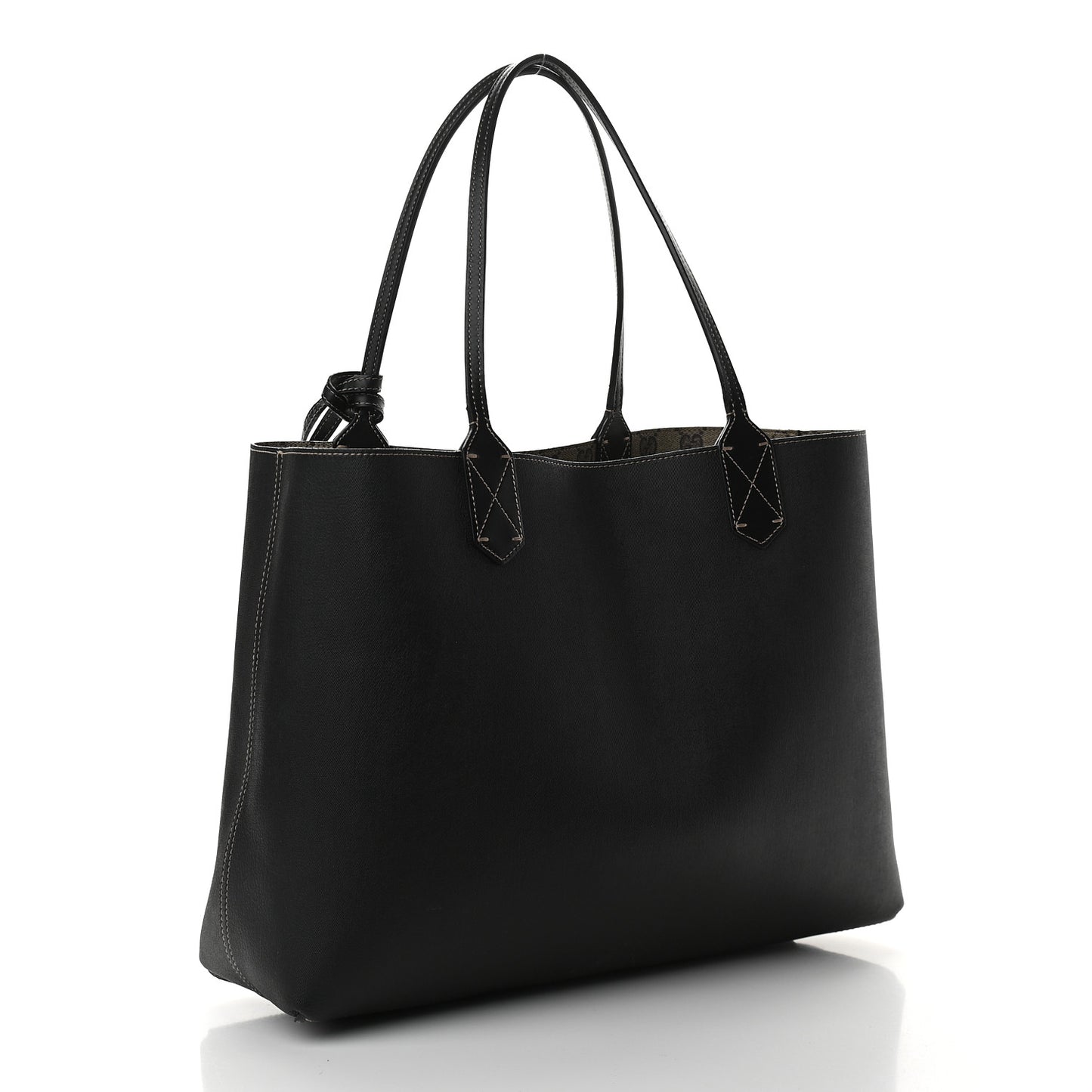Calfskin GG Supreme Monogram Medium Reversible Tote Black