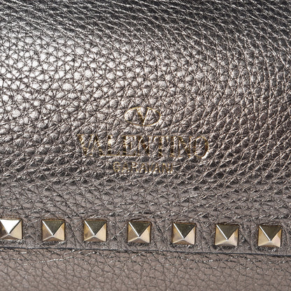 Valentino Garavani Metallic Alce Printed Calfskin Medium Rockstud Tote Sasso 7 of 11