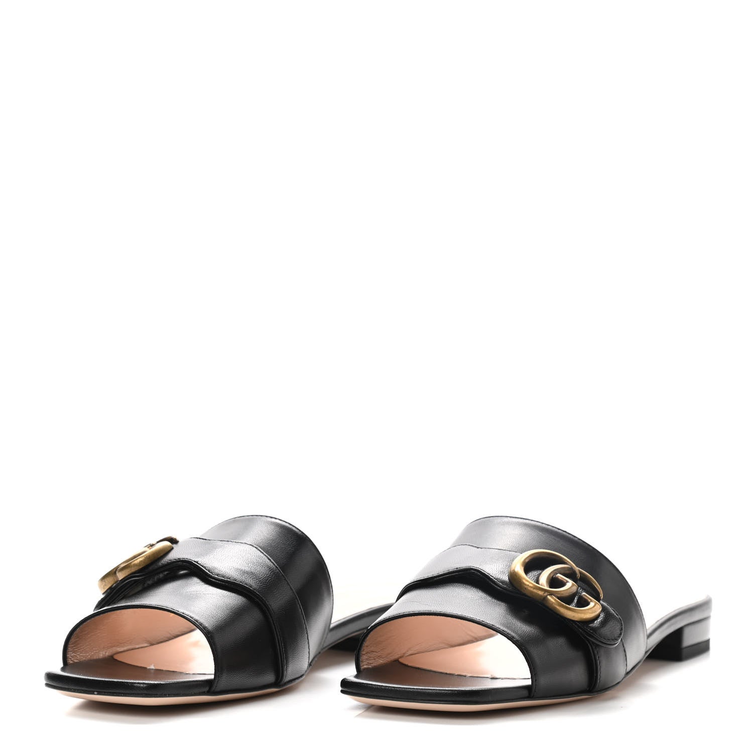 Gucci Malaga Kid GG Marmont Flat Slide Sandals 39 Black 2 of 8