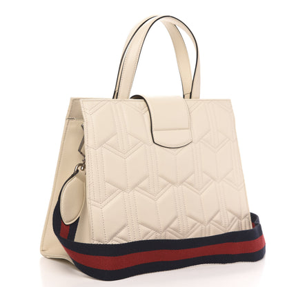 Gucci Cafskin Web Quilted Large Dionysus Tote Bag White 3 of 11