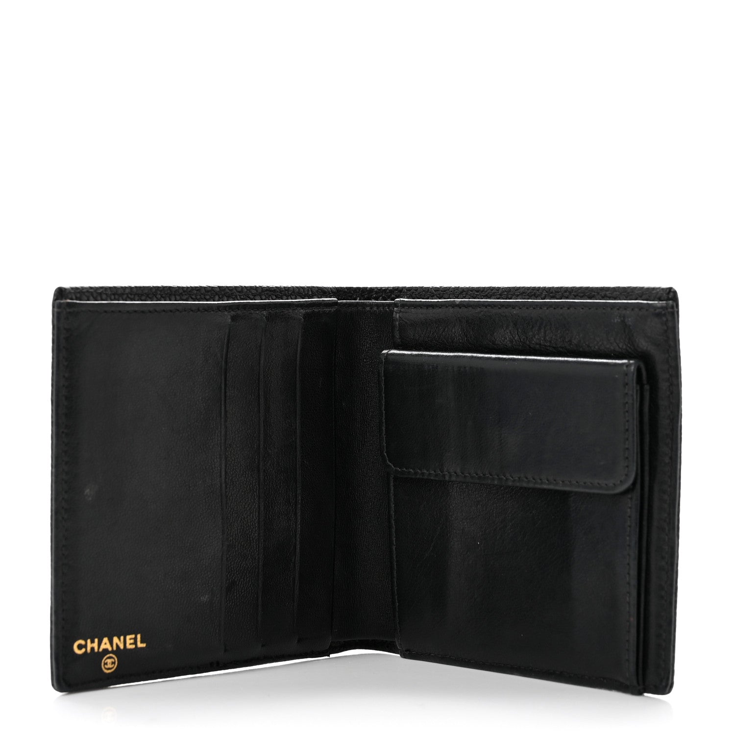 Chanel Caviar Mens Timeless CC Bi-Fold Wallet Black 5 of 8