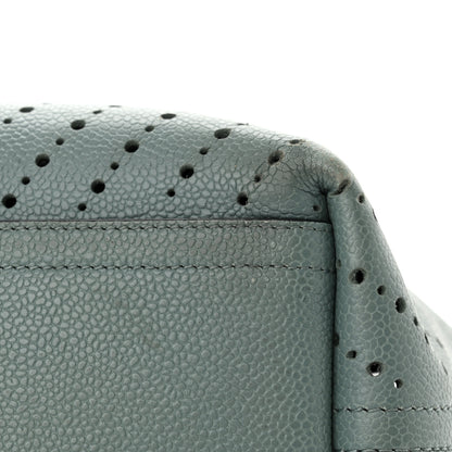 Chanel Perforated Grained Calfskin Small Shopping Tote Green 13 of 16
